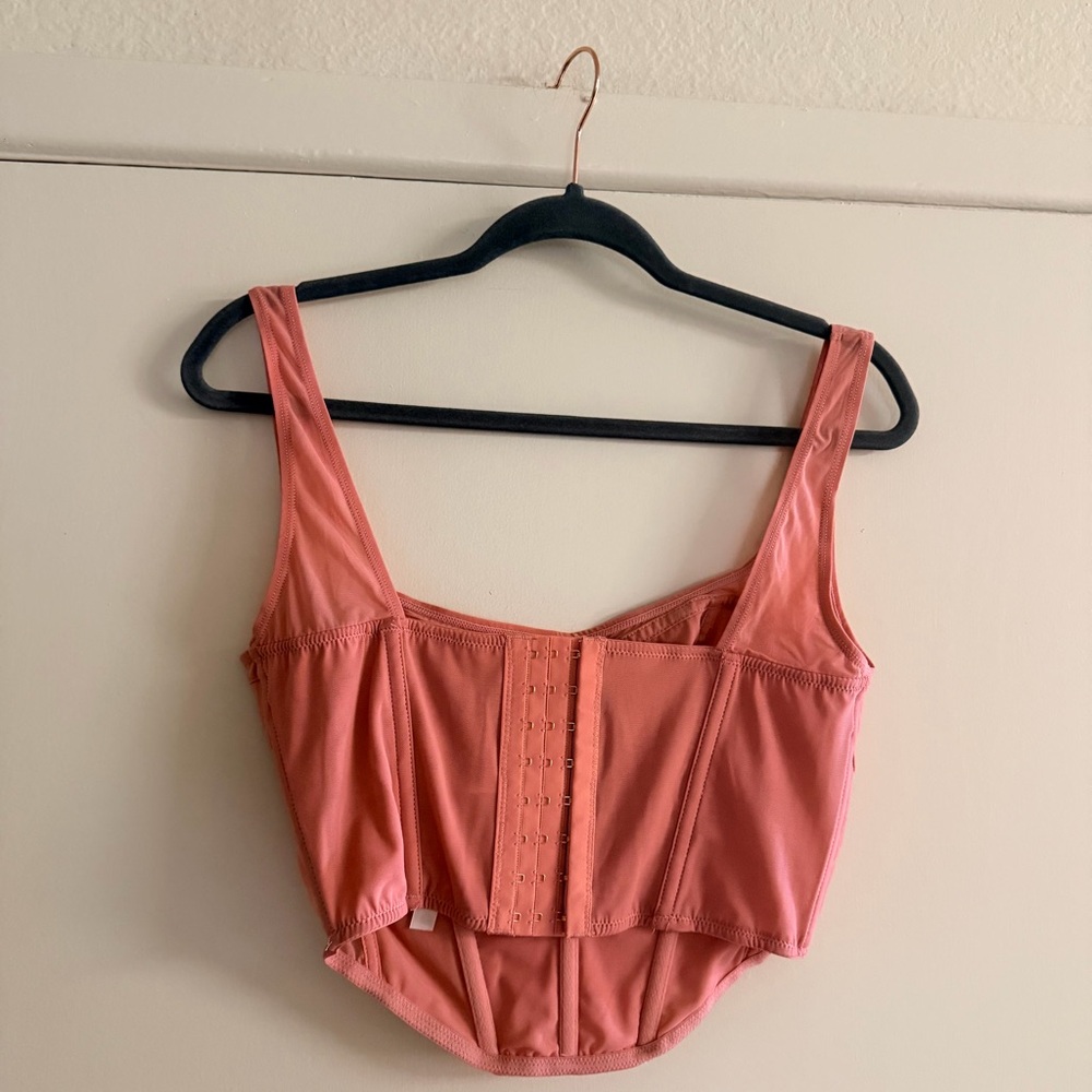 By Anthropologie Mesh Corset Top Large - Picture 7 of 9